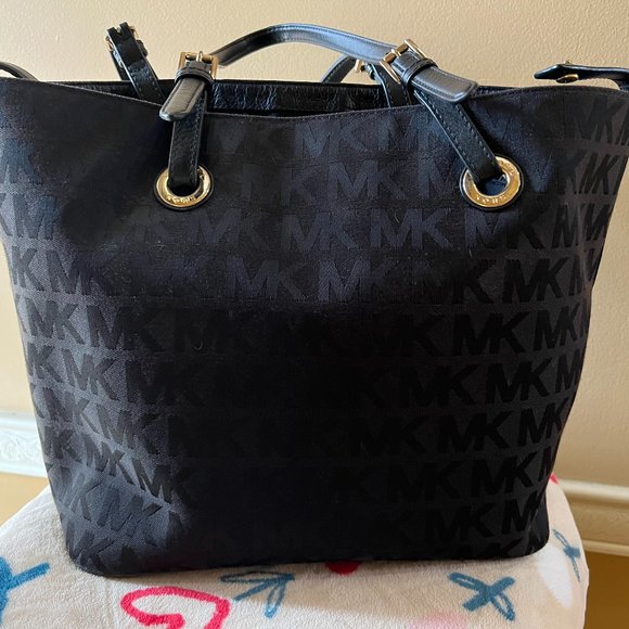 Michael Kors Large Black Canvas Tote - Picture 2 of 9